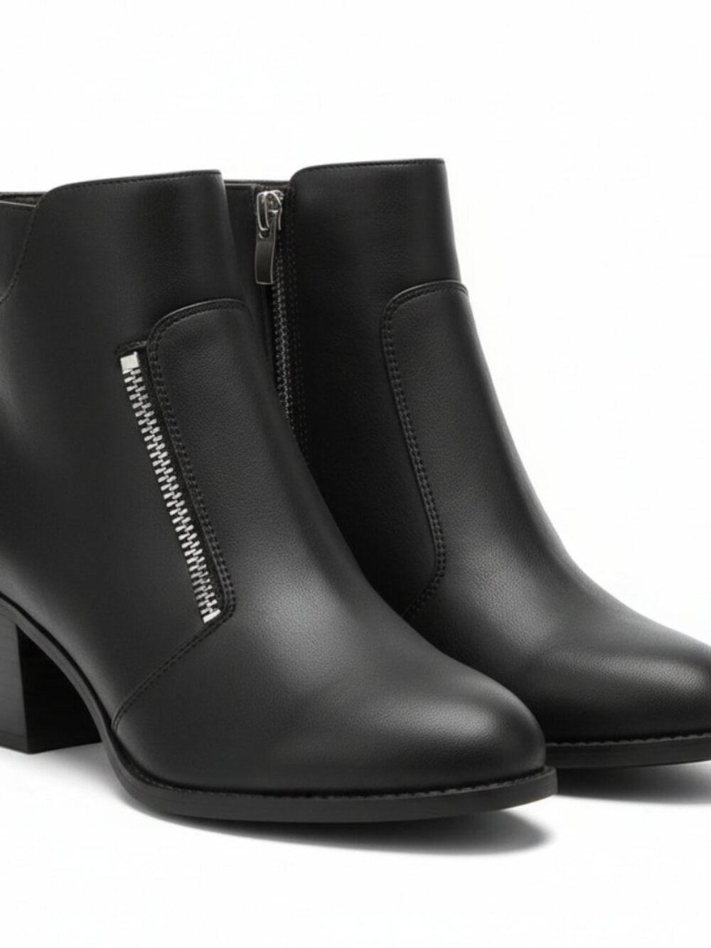 A New Day Women's Black Boots with Side Zipper – Size 9.5